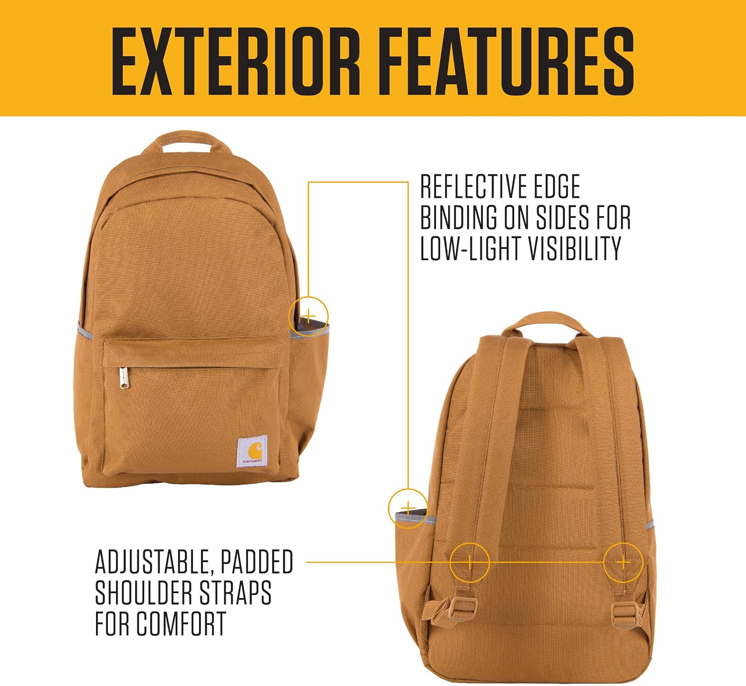 Carhartt Classic 21L Backpack Black | Classic Laptop, Water-Resistant Pack with 15 Laptop Sleeve and Organizational Compartments - Image 2