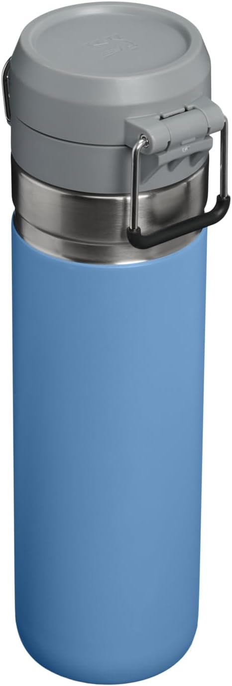 STANLEY Quick Flip GO Bottle, 24 oz, Blue Sky | Push Button Lid | Packable for Travel and Sports | Leakproof Water Bottle | Insulated Stainless Steel | BPA-Free - Image 3